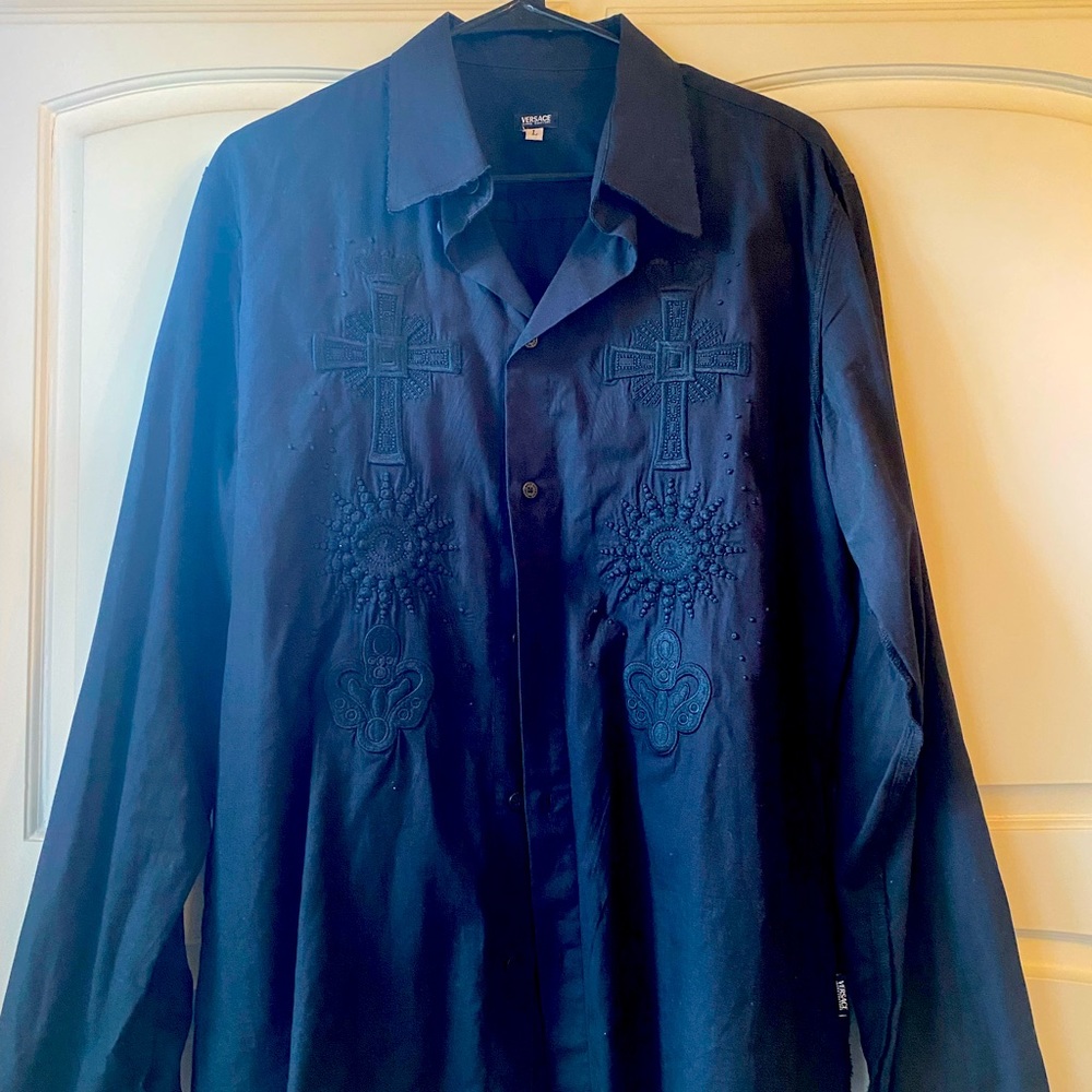 Men's Black Embroidered Shirt